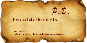 Preisich Demetria névjegykártya